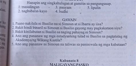 pangginggera pangungusap|Hanapin ang singkahulugan at gamitin sa pangungusap.